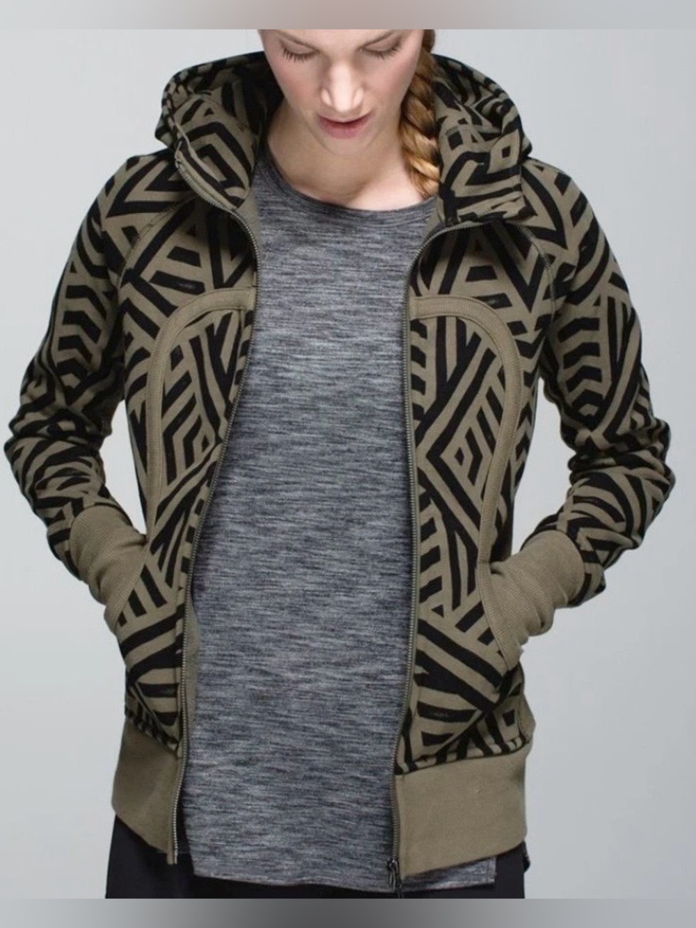 Lululemon Rare women’s Geometric Design Scuba hoodie size 4